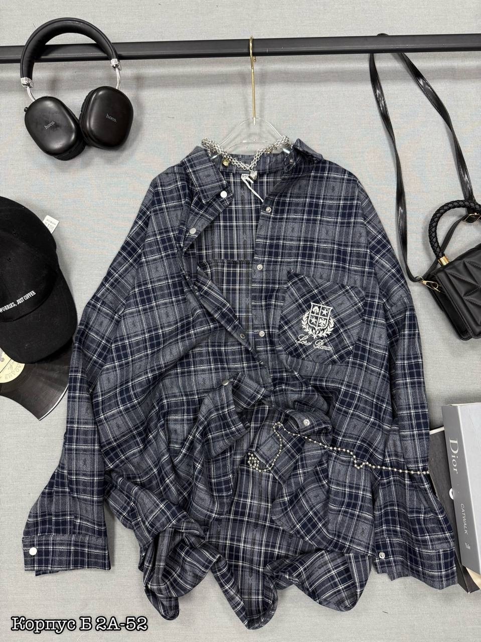 рубашка в клетку оверсайз удлиненная marybeth,женская рубашка в клетку оверсайз,рубашка в клетку оверсайз со стразами perferita,рубашка женская,женская рубашка в клетку