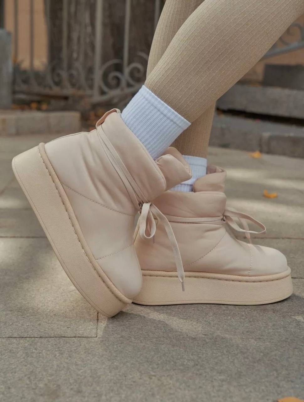 полусапоги женские зимние kb904bg king boots,,дутики-угги зимние на платформе king boots,kb904bg дутики - угги женские зимние овечья шерсть бежевые king boots,дутики