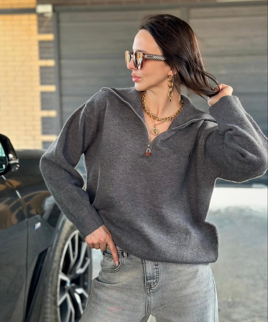 женская кофта,кофта,свитер полузамок на молнии с замком поло y2k ay clo 301338568,женский свитер-поло на молнии,кашемировый свитер polo