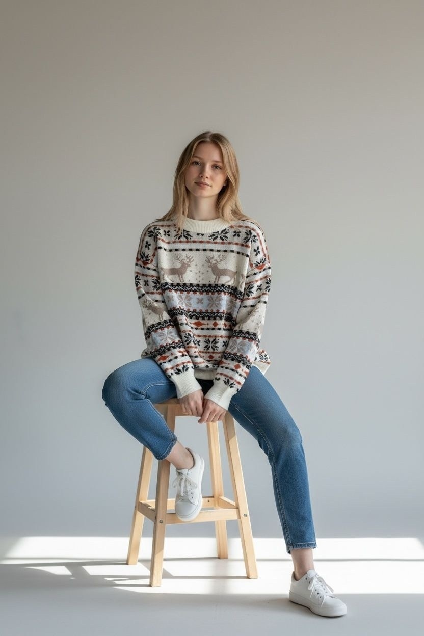 свитера с оленями,свитер с оленями женский,свитер женский новогодний,свитер новогодний вязаный с оленями,джемпер с оленями