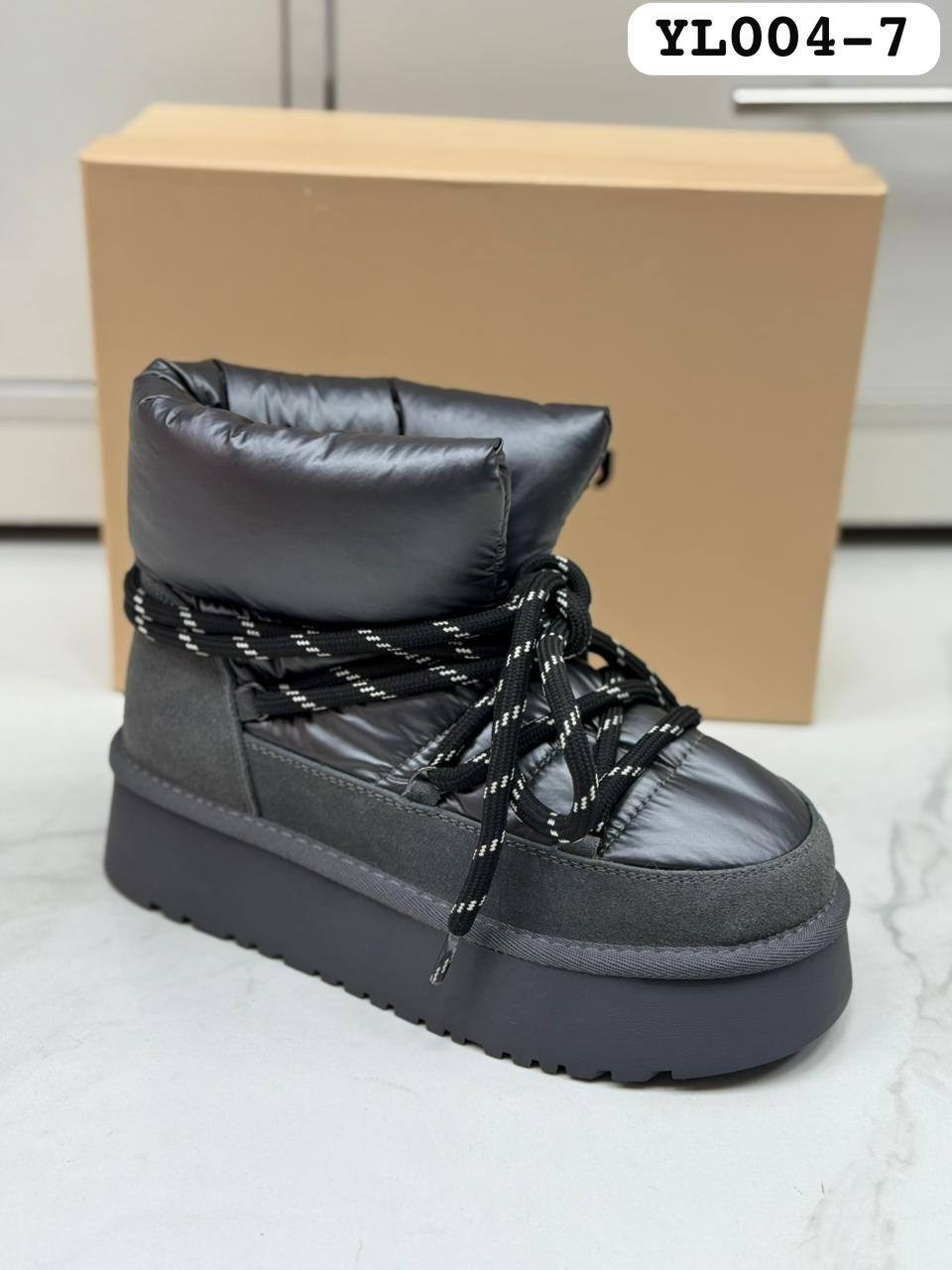 угги дутики на высокой платформе,,дутики женские,дутики tendance zf1480-7-2 черный,дутики