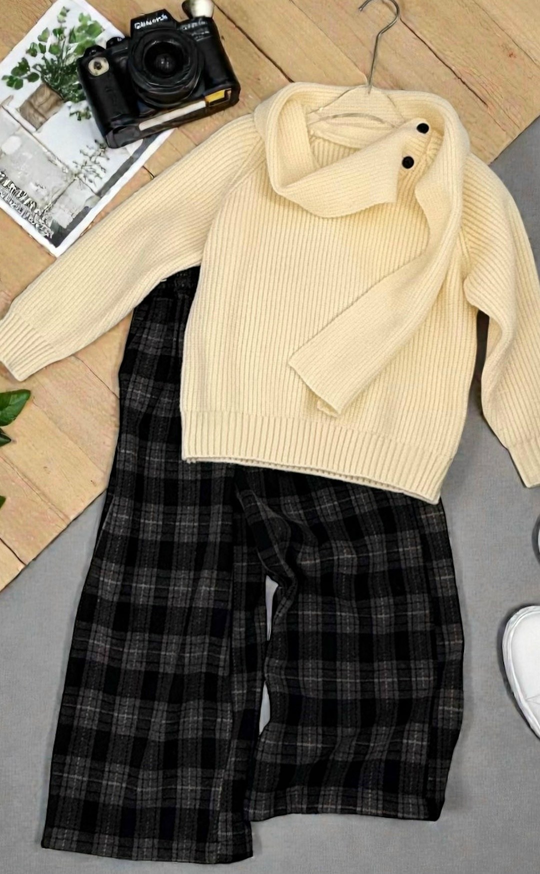 модные свитера,брюки для девочек,брюки в клетку,брюки широкие,классические брюки