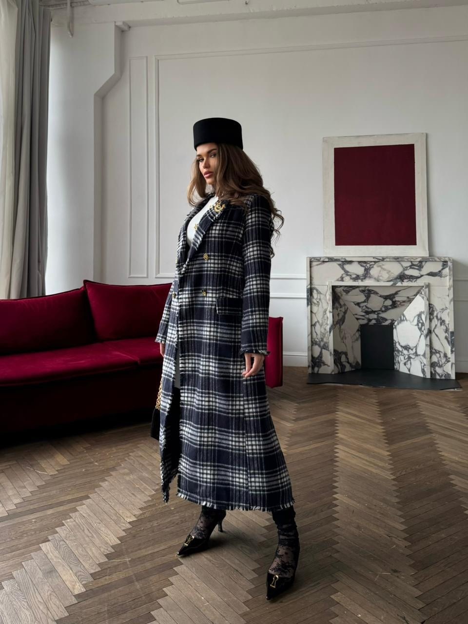 пальто в клетку,пальто модное,пальто жен,стильное пальто,модели пальто
