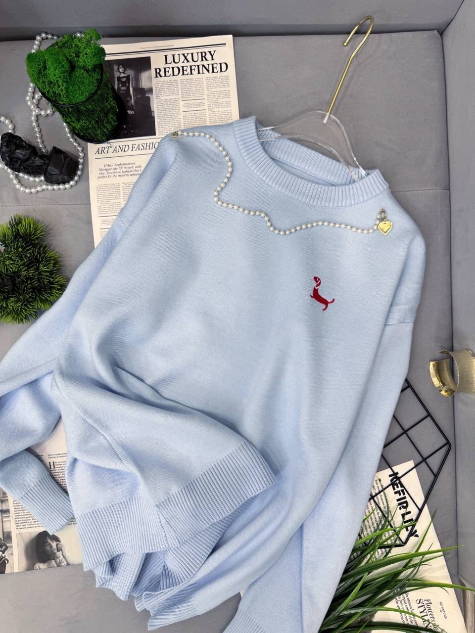 свитер с вышивкой,женская кофта,трикотажный свитер,свитер с вышивкой таксы,джемпер