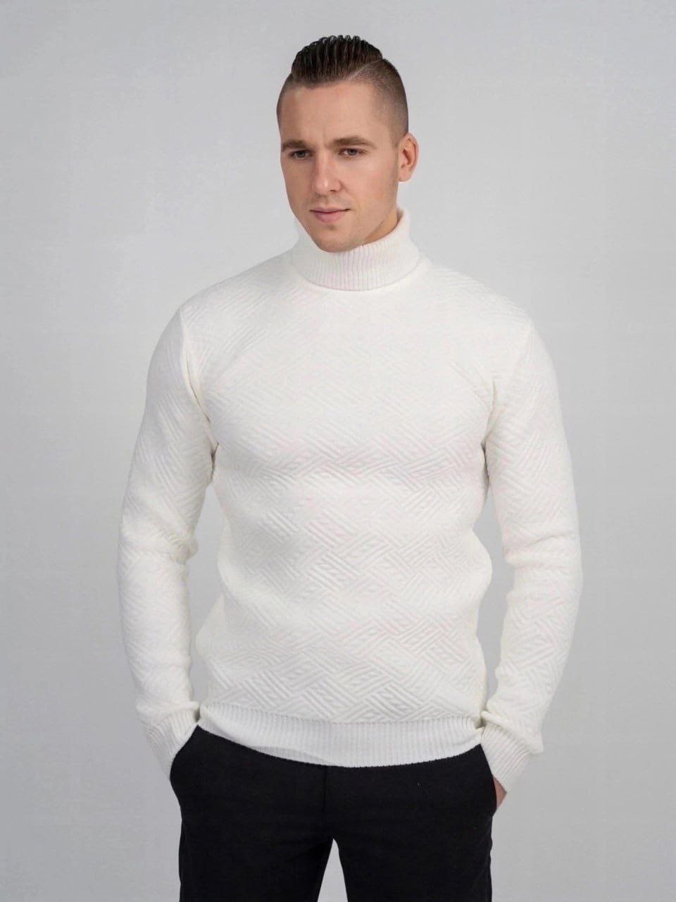 свитер с горлом,свитер для мужчин,водолазка белая,мужской свитер,мужская кофта