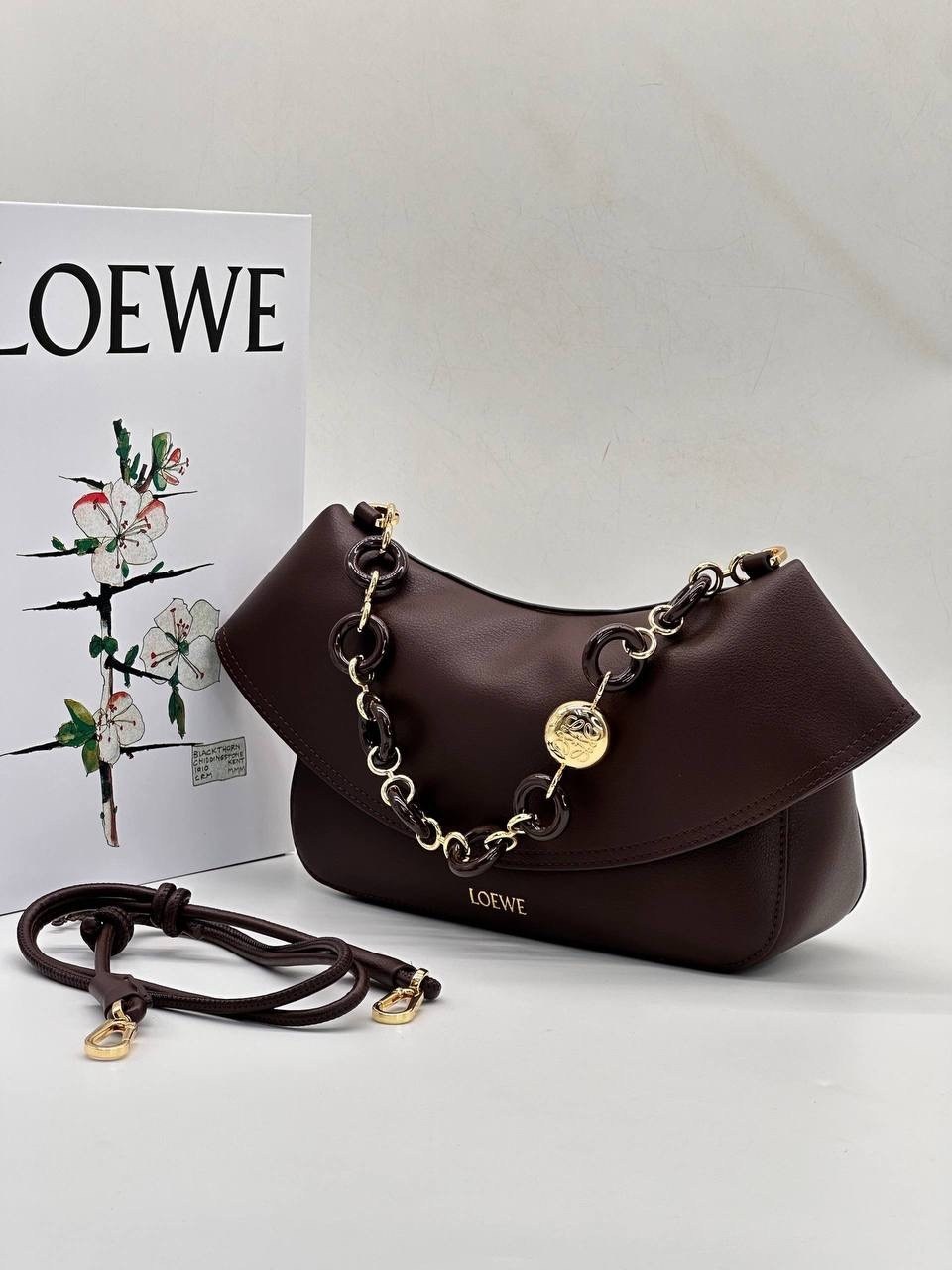 сумка женская loewe цепь комбинированная loewe 506104765,сумка loewe,сумка женская loewe,сумки,сумка женские