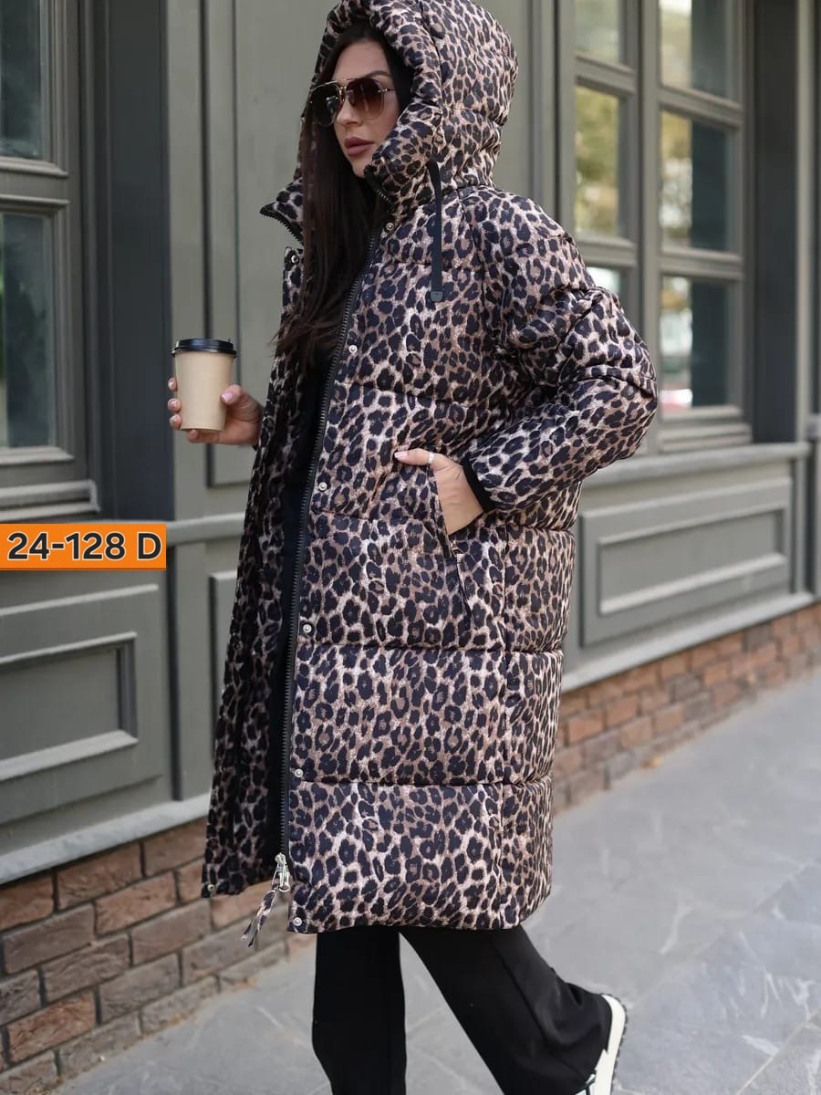 зимняя куртка,пуховик леопардовый,демисезонная куртка,женские пуховики,леопардовый пуховик женский