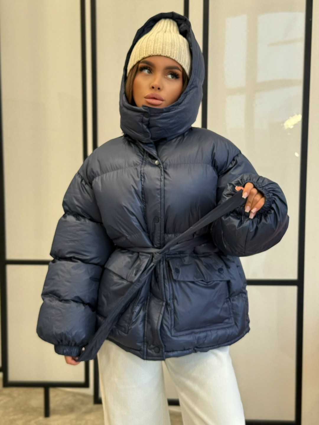 куртка зимняя женская,куртка с поясом,куртка пуховик,куртка оверсайз,куртка зимняя на кулисках shmatovashop 558148025