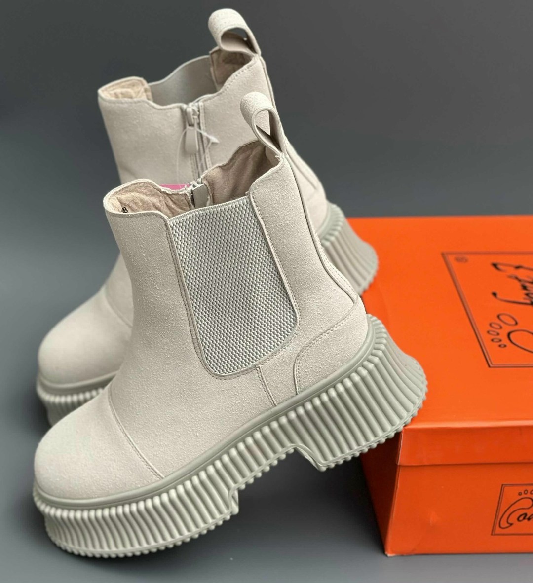 , женская,ботинки женские, бежевые ботинки,зимняя  женская