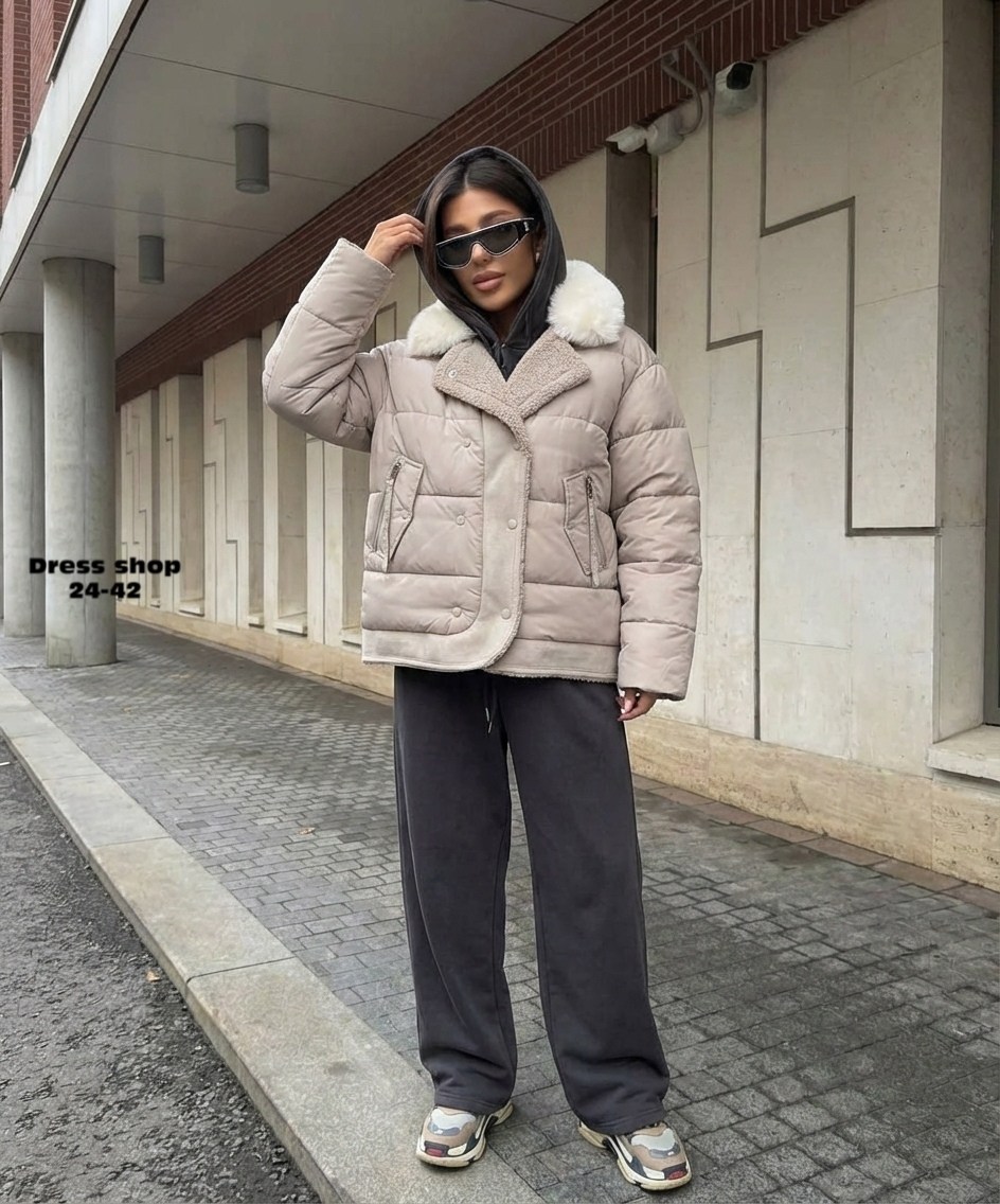 демисезонная куртка с меховым воротником mix moda,демисезонная куртка,женская куртка,куртка женская зимняя,куртка