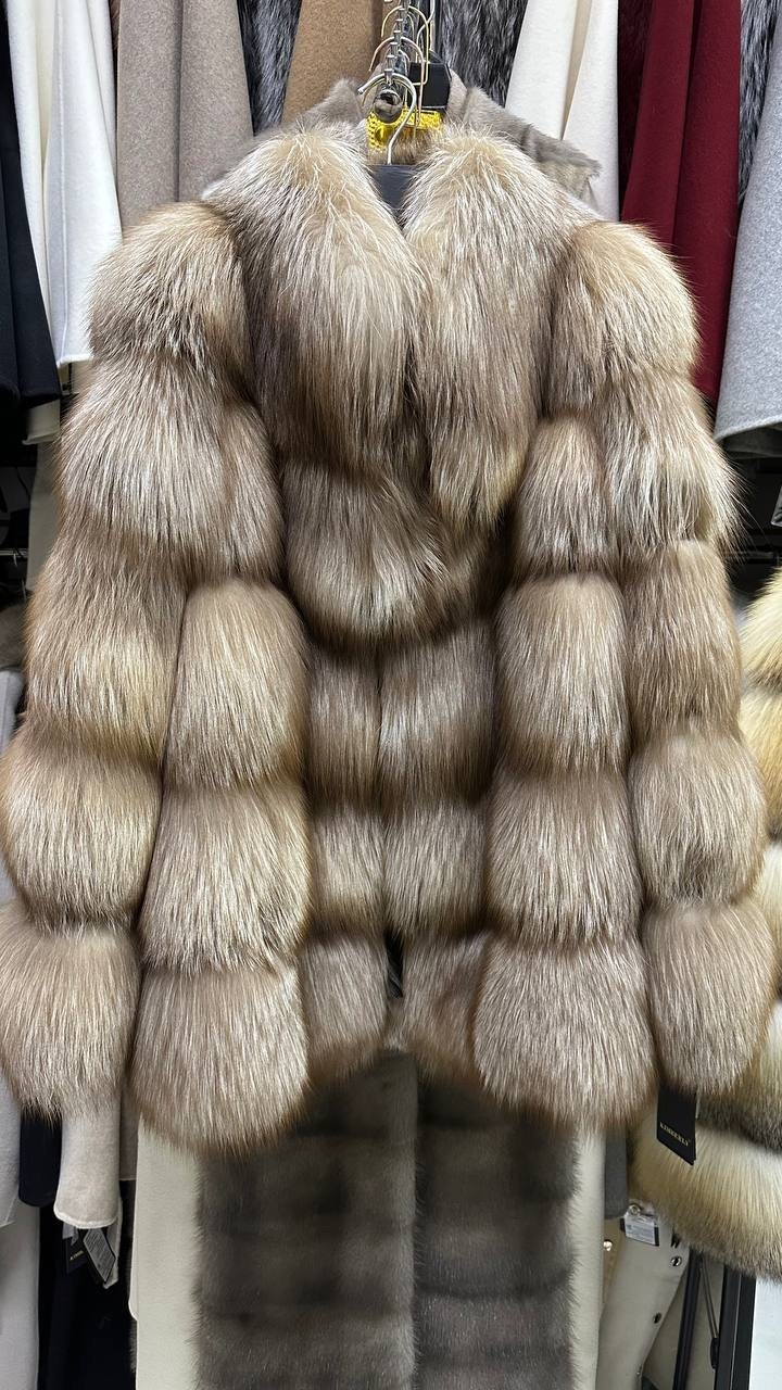 шуба из финского песца,шуба из песца,шуба из натурального меха финского песца цвет соболь,шуба песец,шуба из лисы