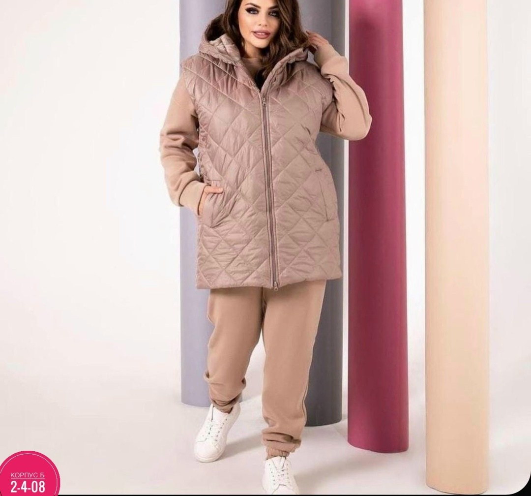 костюм женский тройка,cпортивный костюм больших размеров,женский костюм на флисе,,жилетка на синтепоне