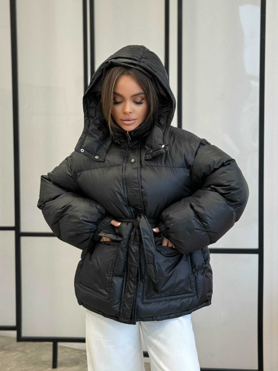 куртка зимняя женская,куртка с поясом,куртка пуховик,куртка оверсайз,куртка зимняя на кулисках shmatovashop 558148025