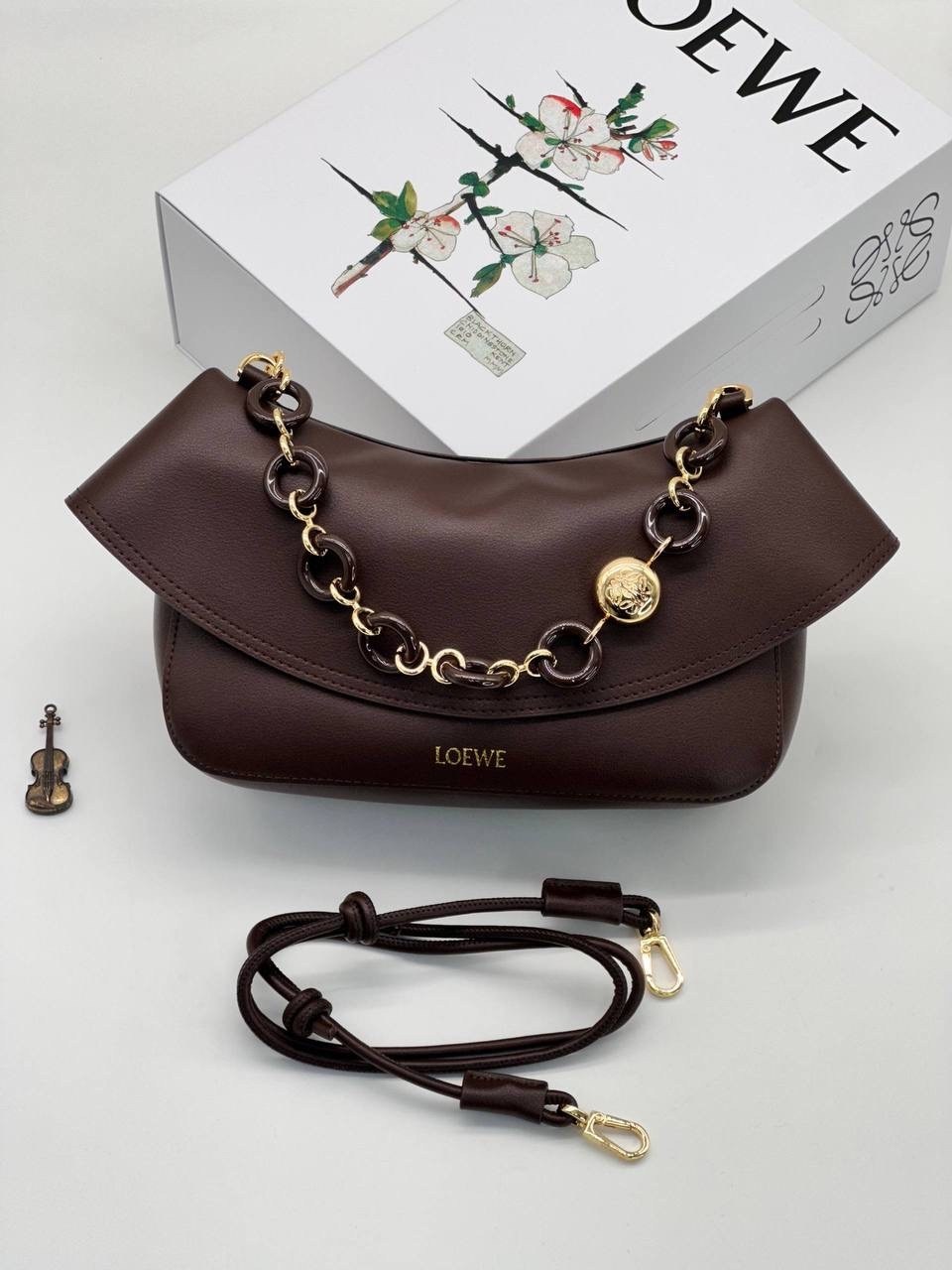 сумка женская loewe цепь комбинированная loewe 506104765,сумка loewe,сумка женская loewe,сумки,сумка женские