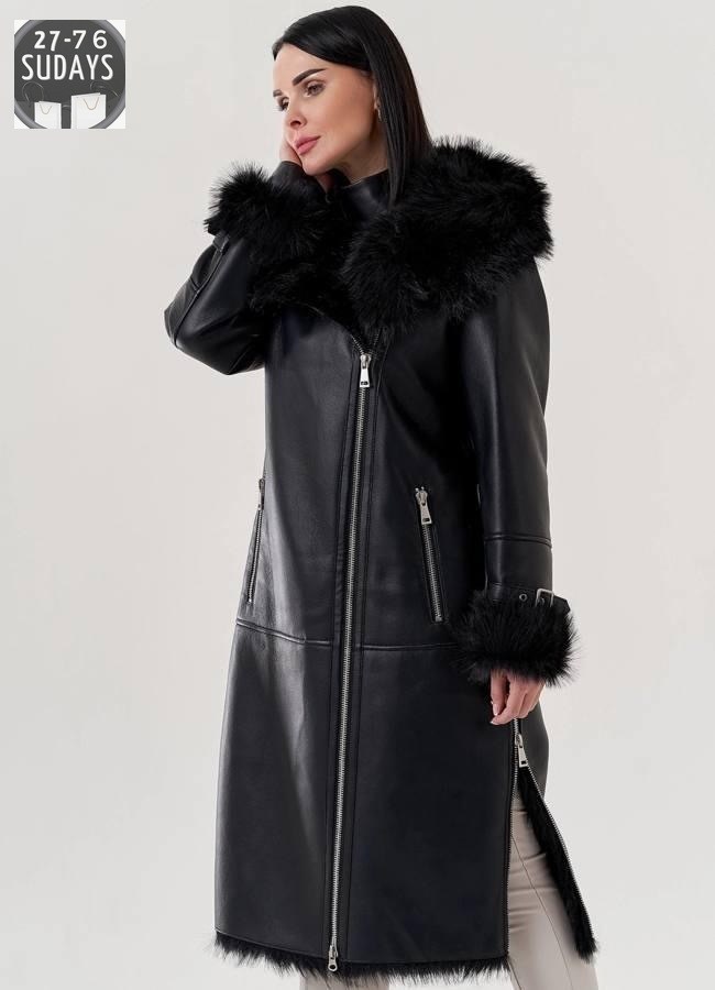 дубленка женская черная,дубленка из эко кожи,дублёнка авиатор женская удлиненная,женская дублёнка,дубленка удлиненная