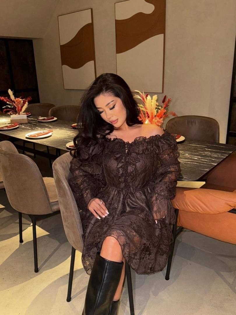 модное платье,черное платье,женское коктейльное мини-платье oloey черное платье для выпускного с длинными рукавами-фонариками,женское платье,платье