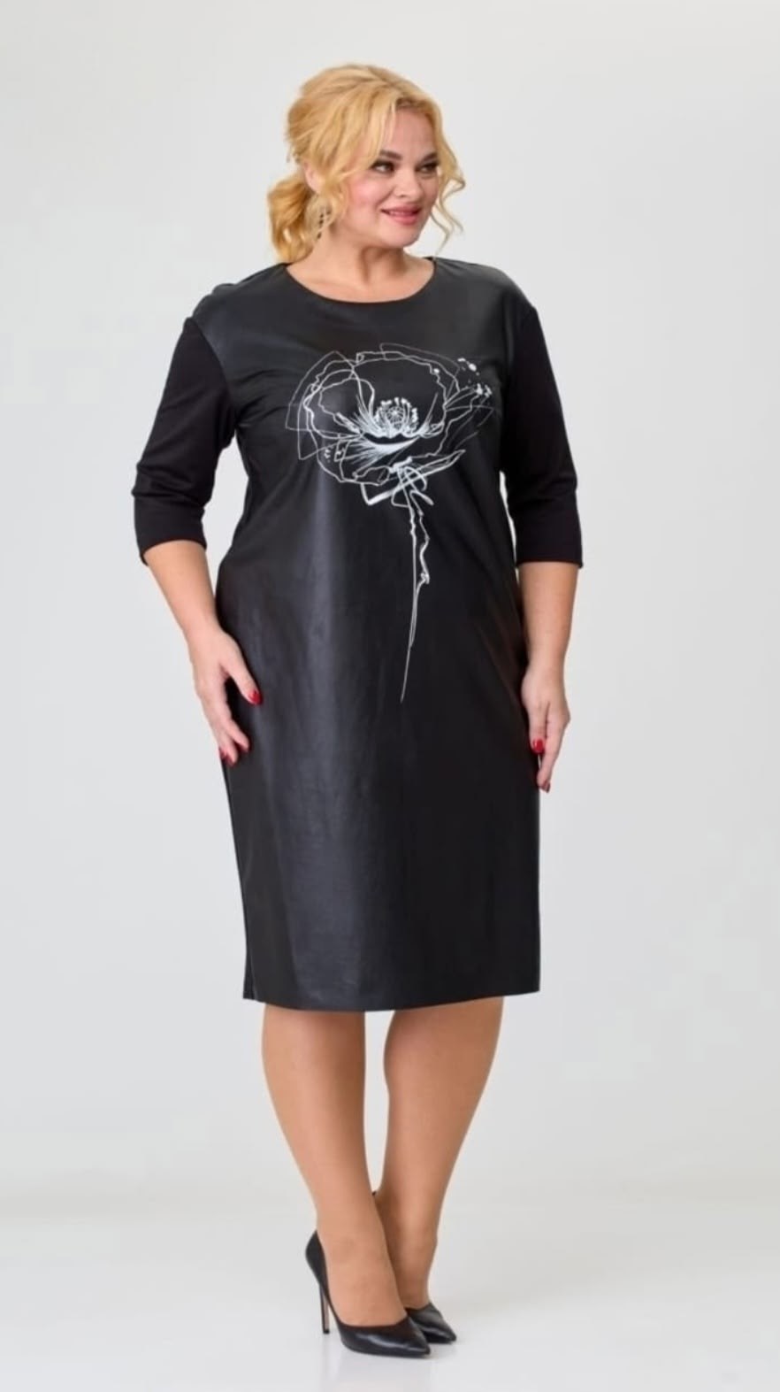 платье из экокожи,женское платье,платье,нарядное платье,платье denny rose черное