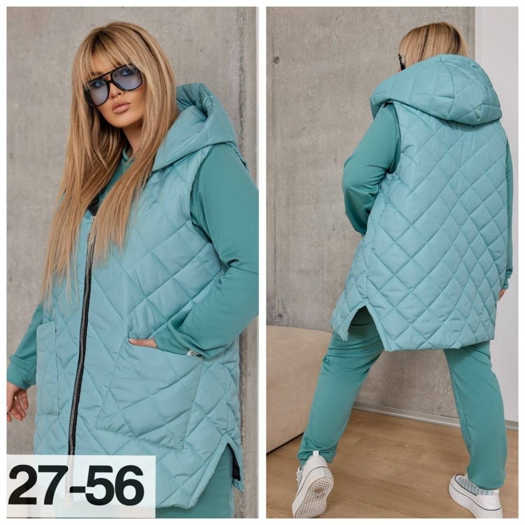 жилет на синтепоне,костюм тройка женский,куртка женская демисезонная,удлиненная куртка,жилетка на синтепоне