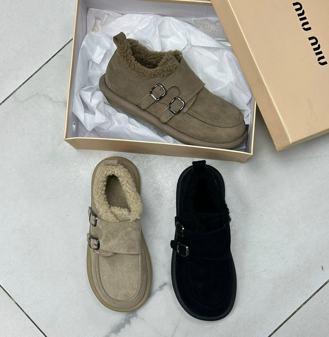 ,меховая , женская, женская зимняя,меховые замшевые туфли на плоской подошве на платформе