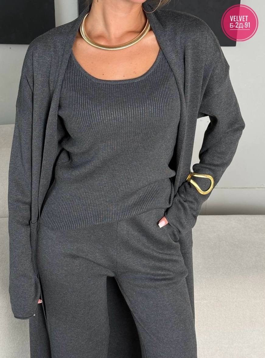 костюмы трикотажные,брючный костюм,костюм с кардиганом,трикотажный костюм тройка,костюм тройка женский