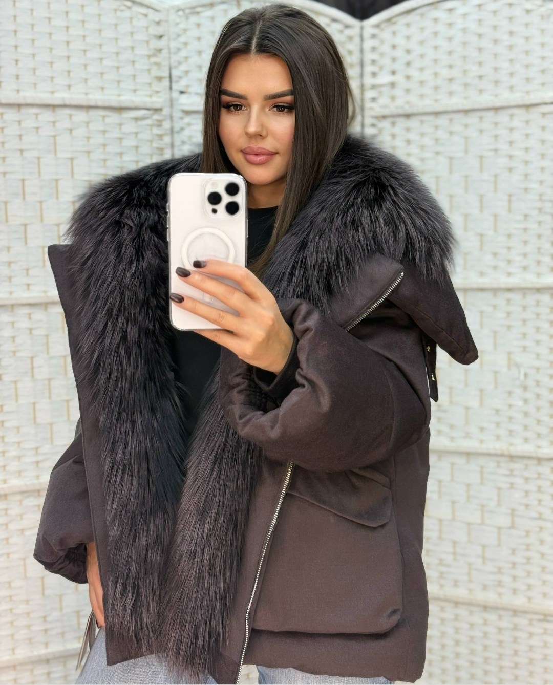 куртка - пуховик с мехом чернобурки city furs,пуховик с натуральным мехом,пуховик с мехом,куртка с мехом,красивые зимние куртки с мехом