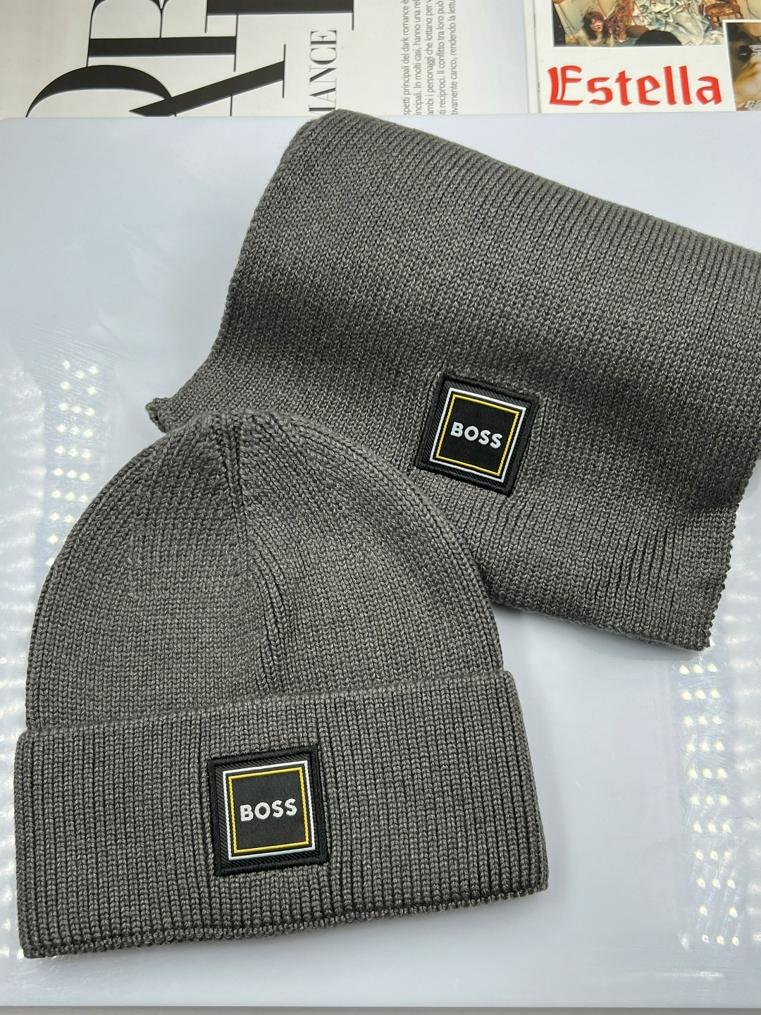 шапка boss,вязаная шапка,шапка унисекс,модная шапка,шапка бини