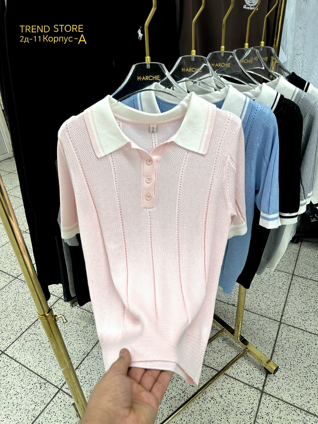 блузка трикотажная с воротником-поло коричневый,женская кофта,блузка трикотажная коричневая,джемпер с воротником,блузка trendyol трикотажная с воротником-поло, коричневый