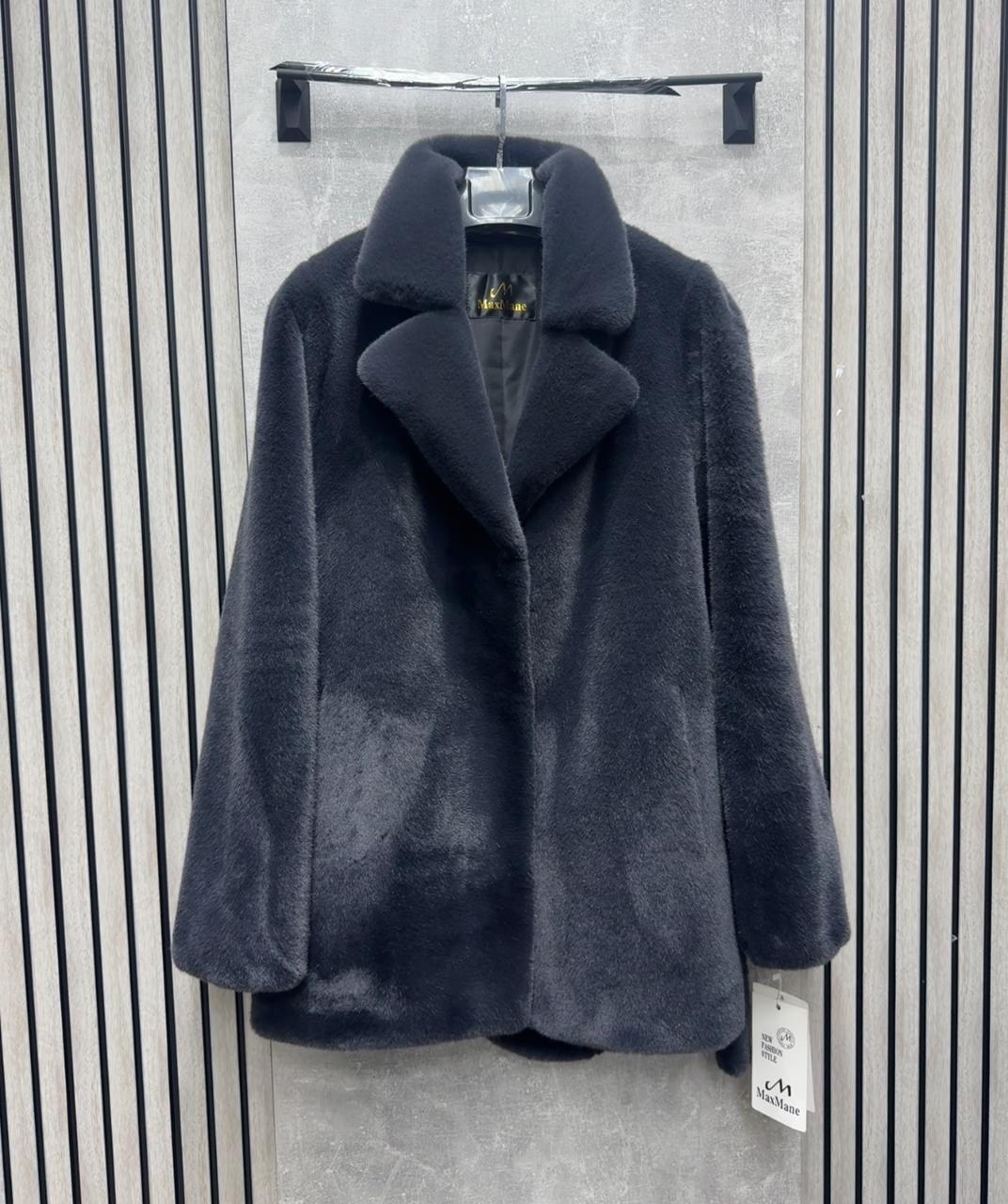 шуба lawinter модель 53726 цвет графит,искусственная шуба,искусственная женская шуба,женская шуба,норковая шуба