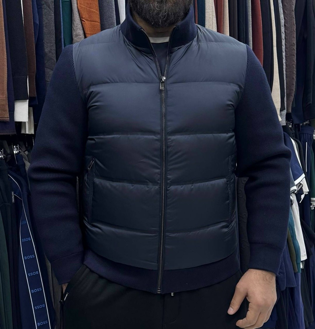 куртка с капюшоном вязаный рукав madzerini,жилет мужской,жилетка мужская,жилетка,жилет