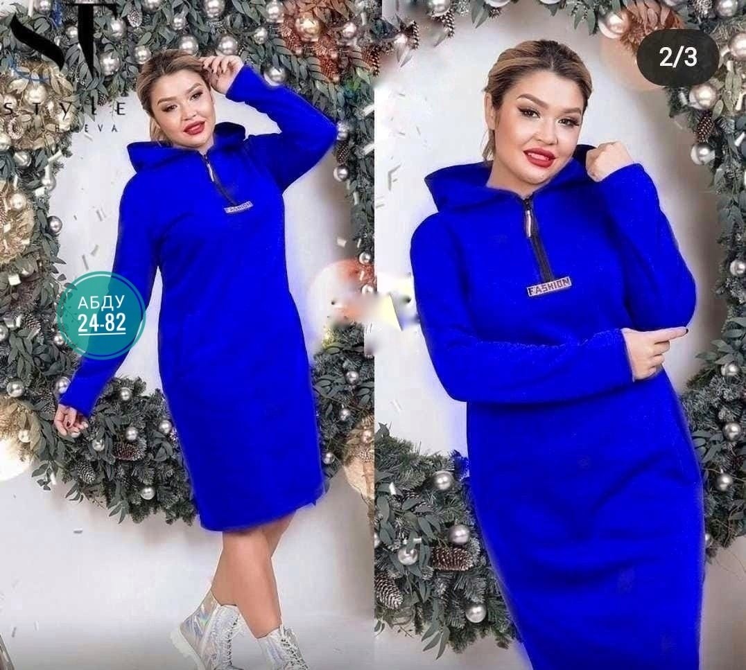 платье женская,платье на флисе,платье с капюшоном ,теплое платье больших размеров,теплое платье худи
