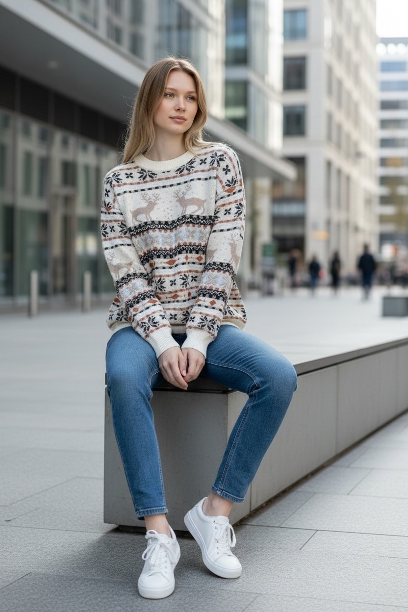 свитер новогодний,свитер,свитер женский новогодний,свитер с оленями,зимний свитер