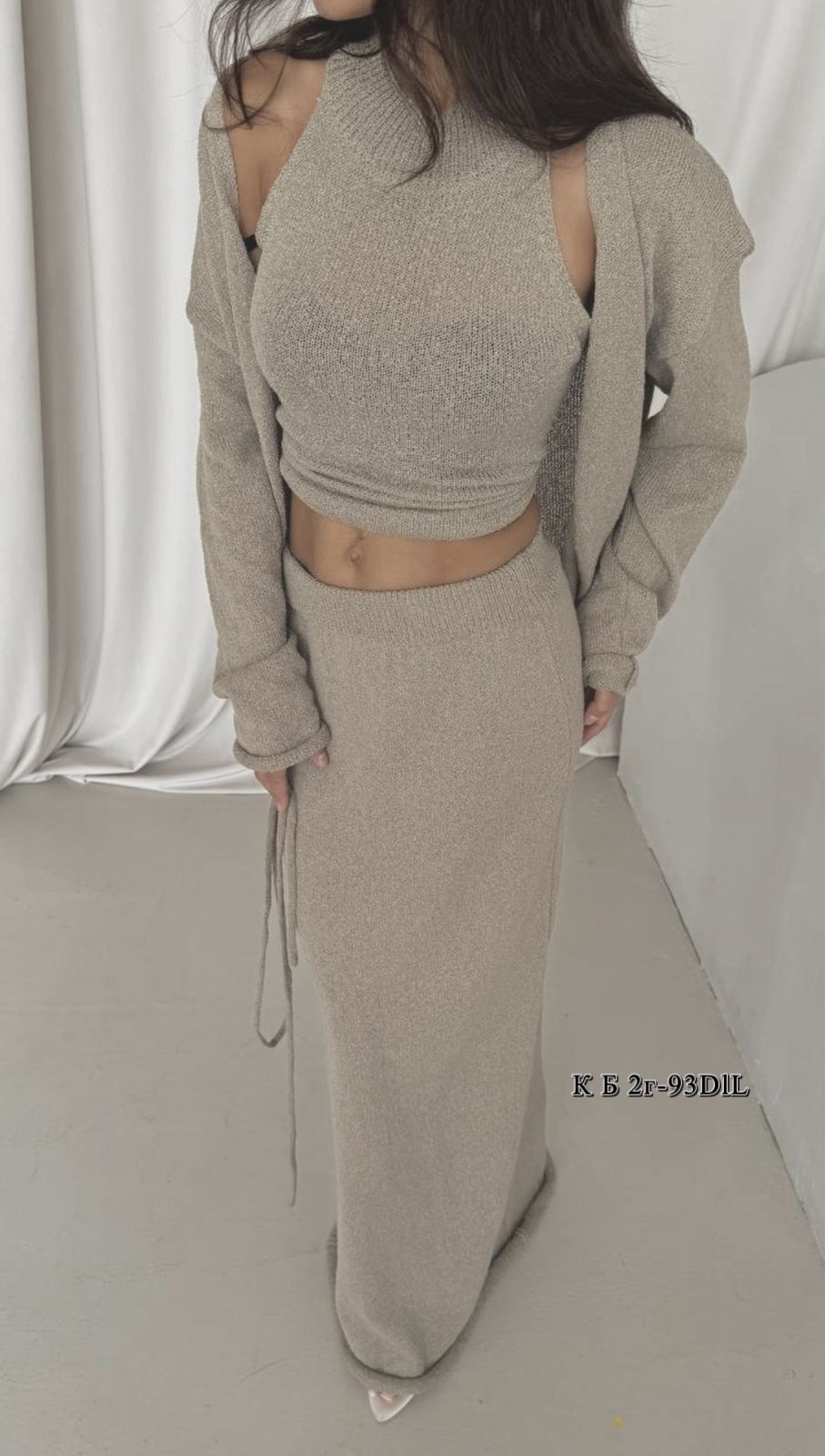 костюм тройка женский,трикотажный костюм,костюм с юбкой на осень,костюм вязаный двойка: свитер и платье masari