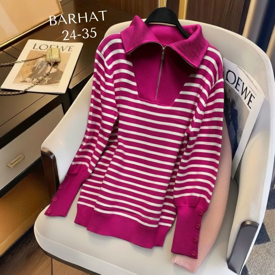 женский свитер,свитер с воротником,свитер в полоску женский,трикотажный свитер в полоску,свитер с полоска