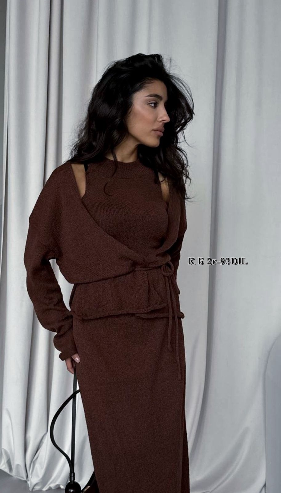 костюм тройка женский,трикотажный костюм,костюм с юбкой на осень,костюм вязаный двойка: свитер и платье masari