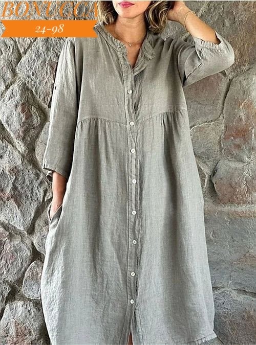 льняное платье рубашка,повседневные платья,платье женская,длинное платье рубашка,свободное платье рубашка