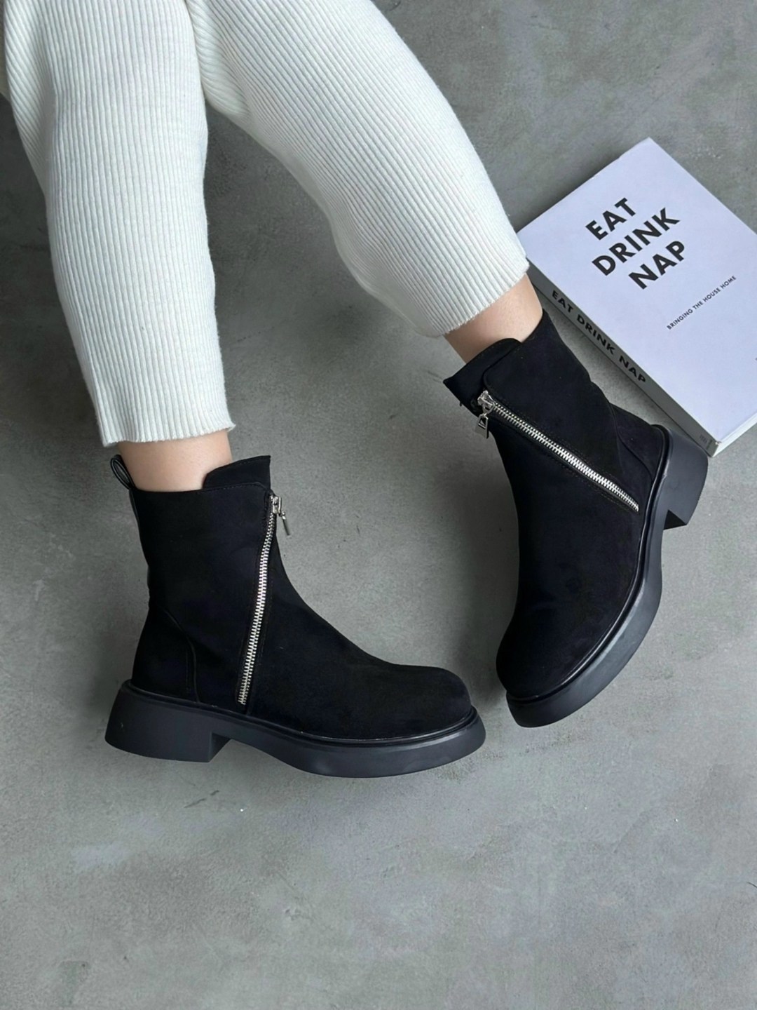 ,юничел замшевые зимние ботинки,ботинки женские,полусапоги,женская