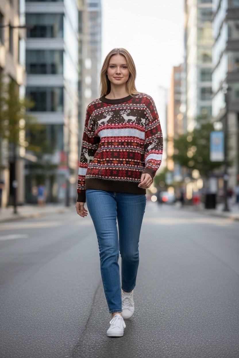 свитер новогодний,свитер,свитер женский новогодний,свитер с оленями,зимний свитер