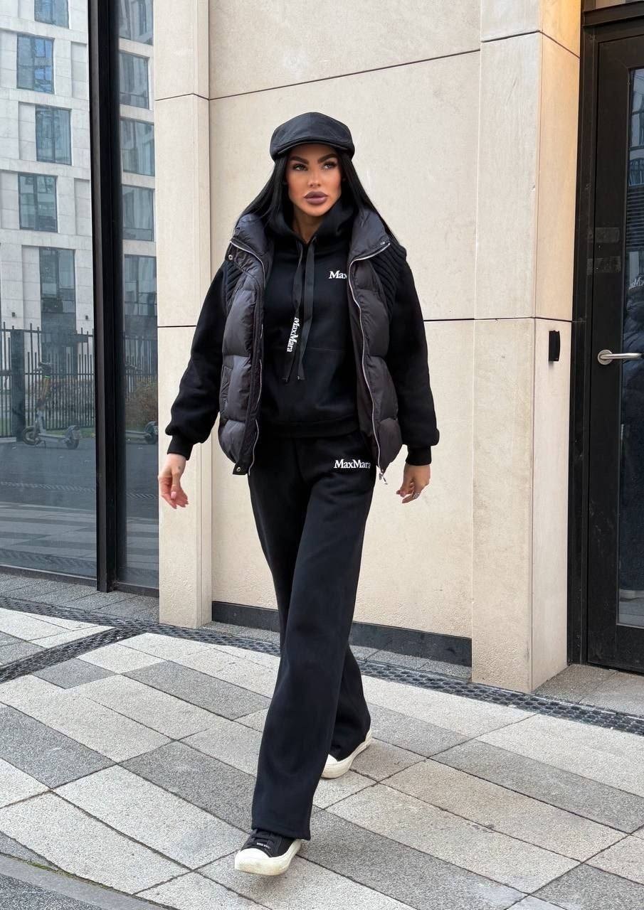 miu miu женский чёрный костюм тройка,костюм спортивный,костюм тройка,стильные костюмы,теплый костюм