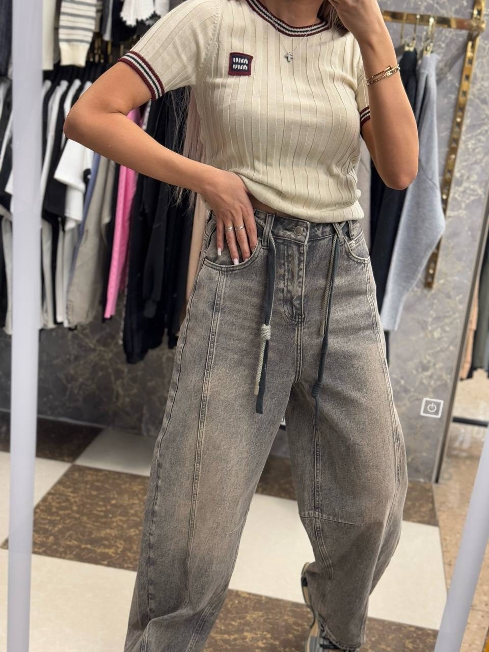 модные джинсы,джинсы широкие,джинсы женские,джинсы женские серые,джинсы мом