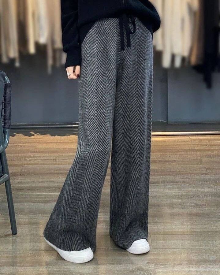 теплые широкие брюки,женские кашемировые брюки с широкими штанинами angel,вязаные брюки женские,широкие женские брюки,штаны палаццо женские трикотажные