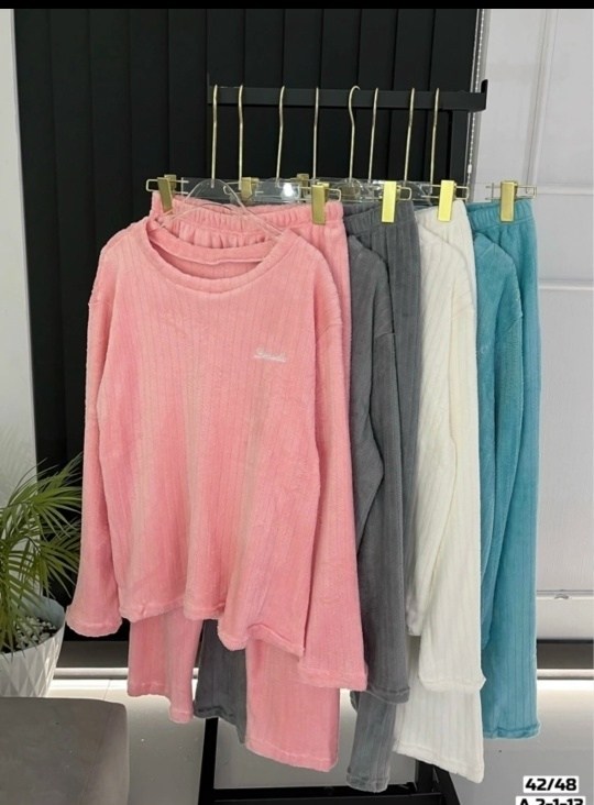 женский пижамный комплект с длинными рукавами,озон пижамы женские,теплая пижама,домашняя одежда пижама,пижама плюшевая теплая со штанами