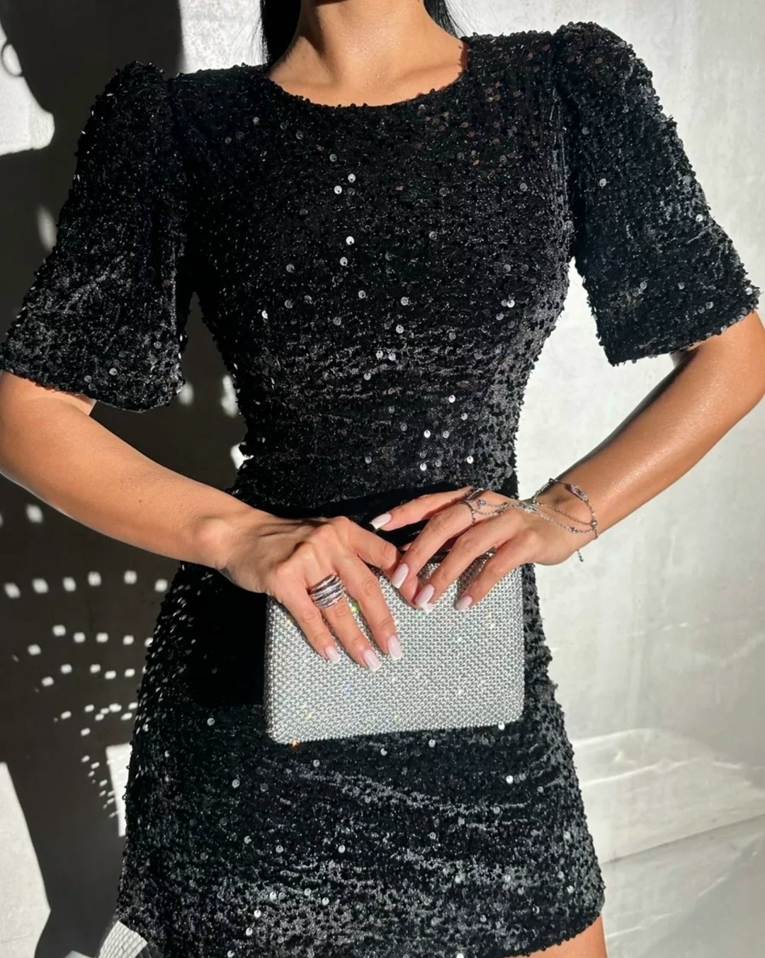 платье нарядное мини с пайетками perferita,мини платье с пайетками,короткое платье с пайетками,платье вечернее с пайетками,платье с крупными пайетками
