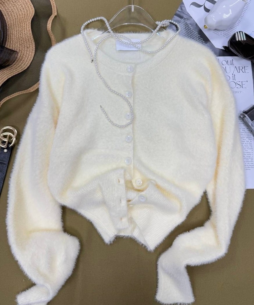 кардиган с круглым вырезом,женский вязаный кардиган,свитер в корейском стиле,кардиган на пуговицах,женский кардиган