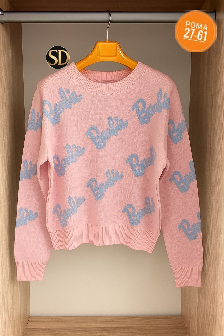 свитер оверсайз с надписью barbie,женский свитер оверсайз с надписью barbie,женский свитер,свитшот женская,свитер оверсайз