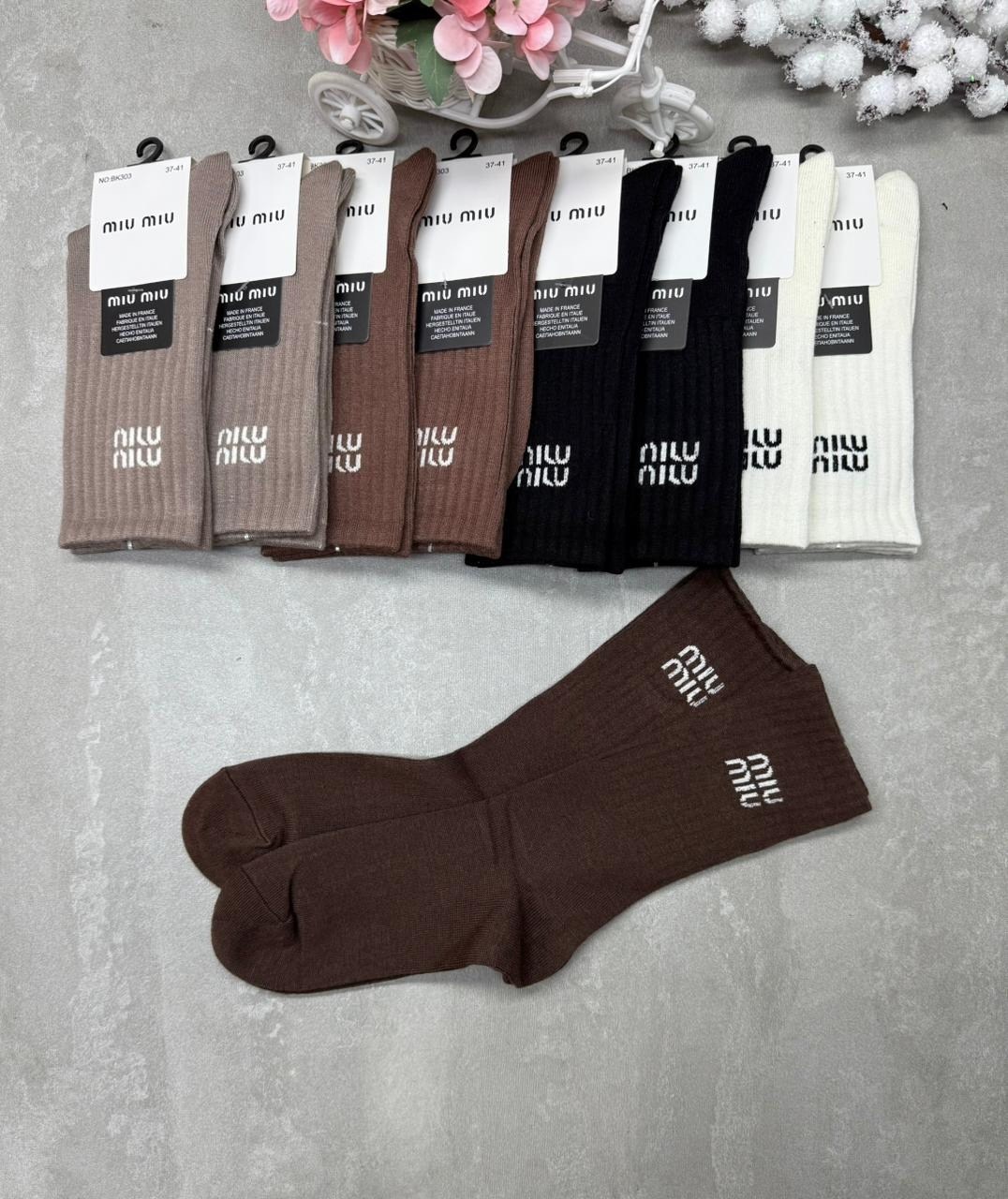 носки женские,носки хлопковые,носки стильные,носки miu miu,носки мода