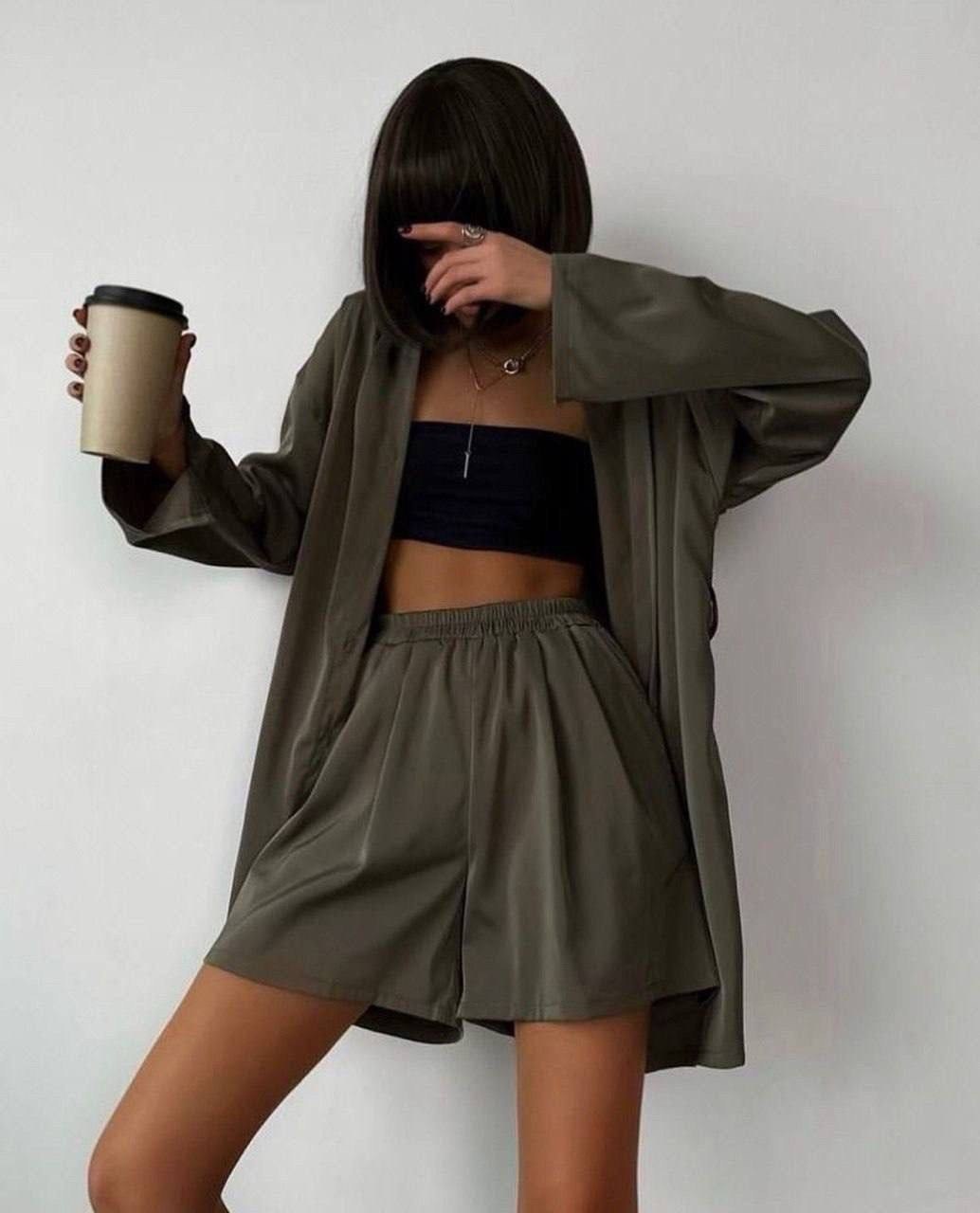 белый женский костюм,стильные костюмы,белые костюмы,костюм рубашка и шорты женские лен,костюмы с шортами