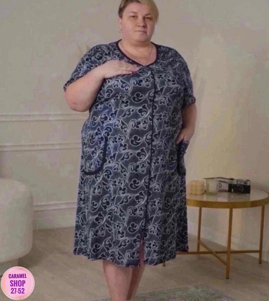 женское платье больших размеров,халат с рынка,женский халат,халат домашний на молнии большие размеры рада-з,платье большие размеры