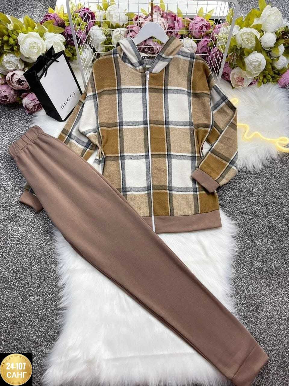 женский костюм на флисе,костюм двойка женская,спортивный костюм в клетку,cпортивный костюм женский теплый,костюм на флисе