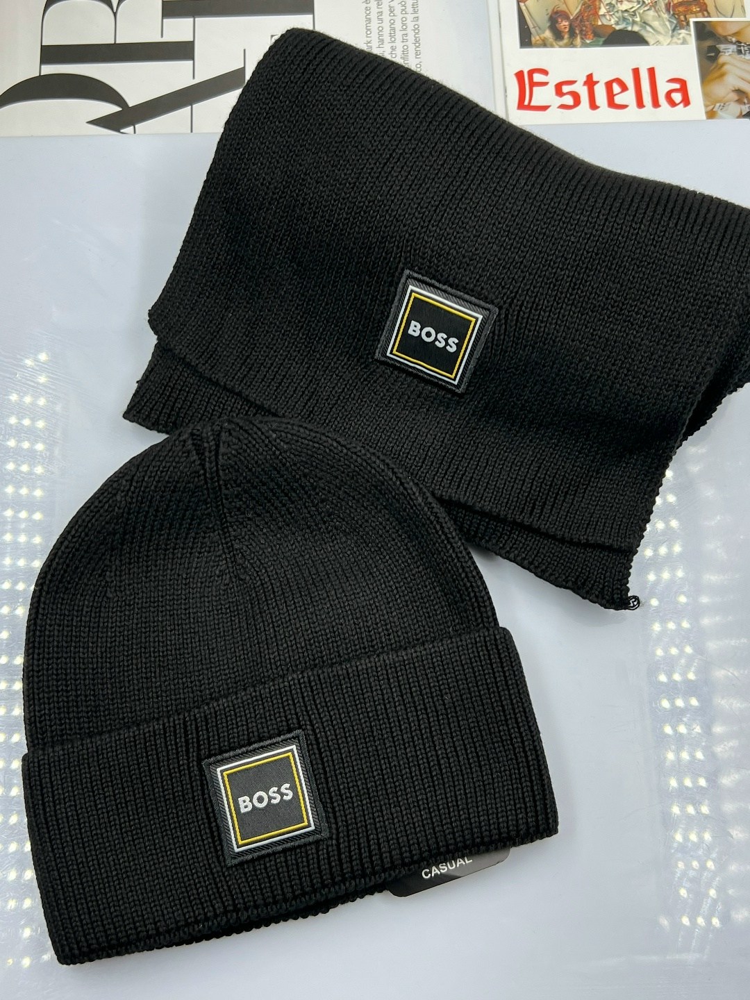 шапка boss,вязаная шапка,шапка унисекс,модная шапка,шапка бини