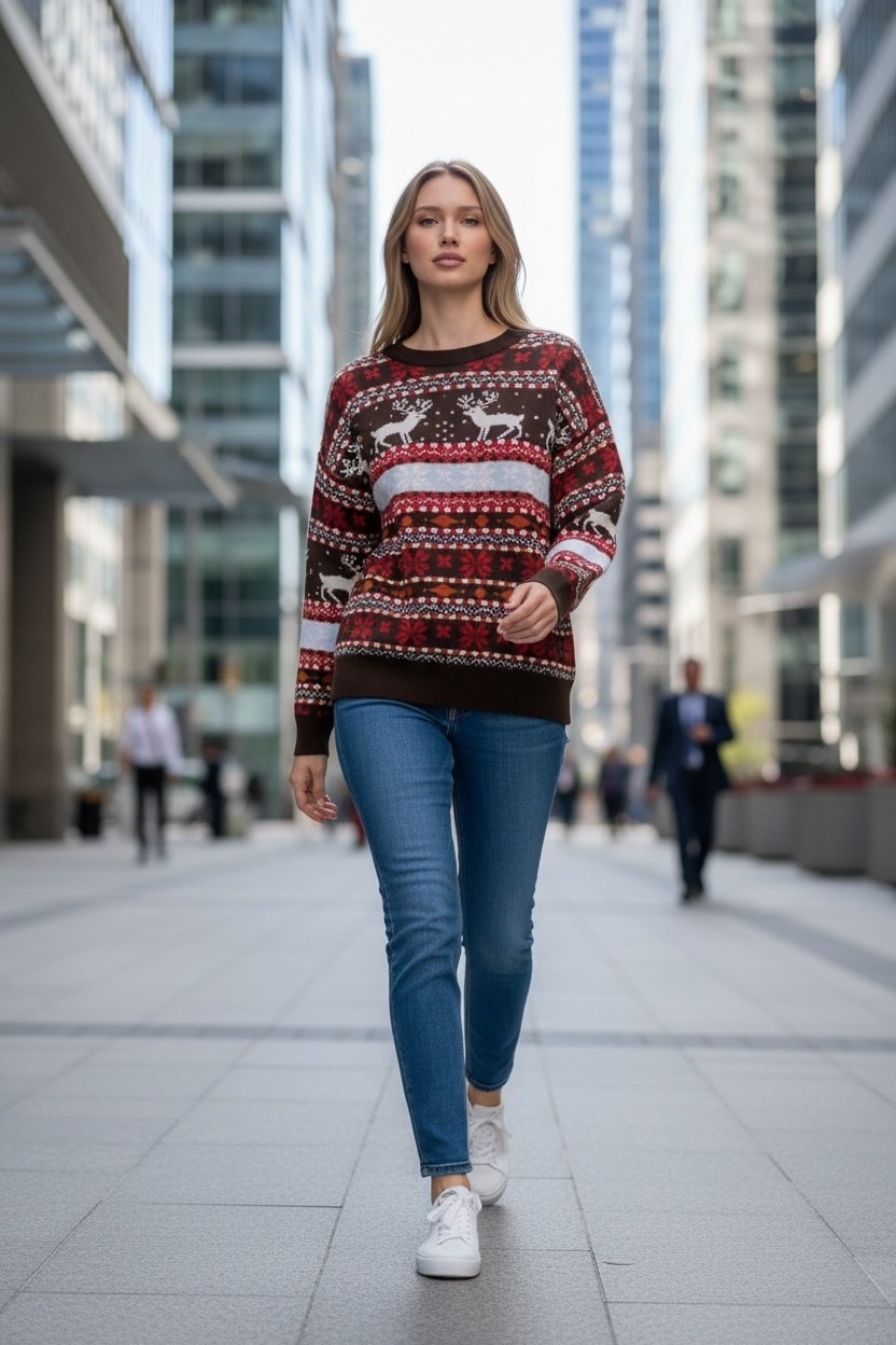 свитер новогодний,свитер,свитер женский новогодний,свитер с оленями,зимний свитер